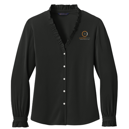 Women's Long Sleeve Ruffle Collar Blouse