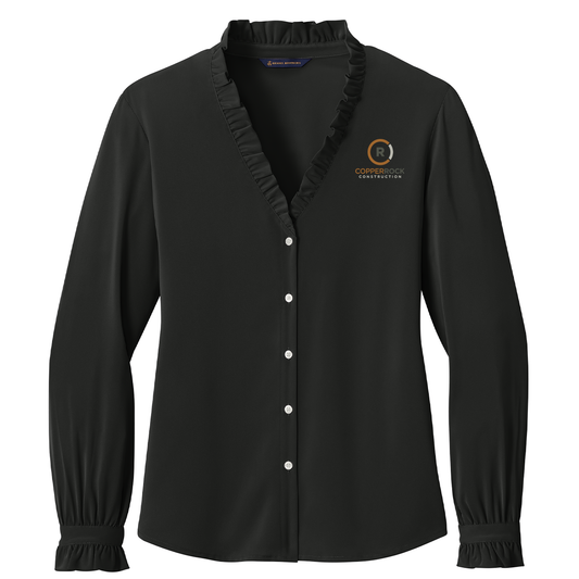 Women's Long Sleeve Ruffle Collar Blouse