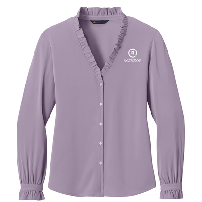 Women's Long Sleeve Ruffle Collar Blouse