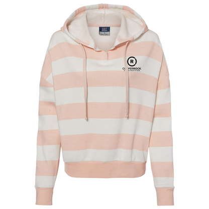 MV Sport - Women's Striped Fleece Boxy Hooded Sweatshirt